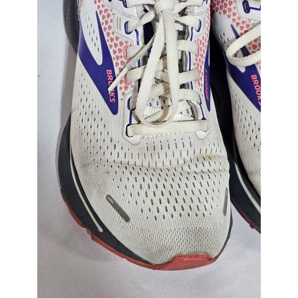 Brooks Shoes Ghost 14 Athletic Running Sneaker Womens 8.5 M White/Purple/Coral - Picture 7 of 12